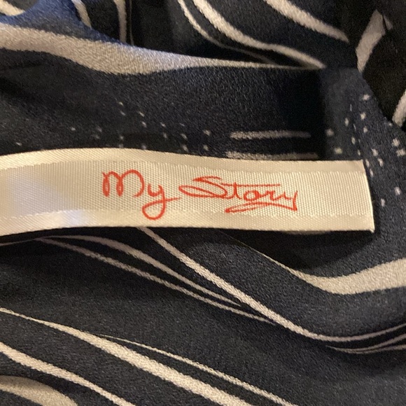 Small My Story Black and White Striped A-Line Dress - Picture 10 of 11